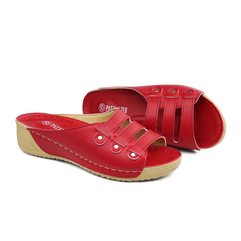 دمپایی زنانه مخصوص خارپاشنه پاتکان مدل 125 رنگ قرمز